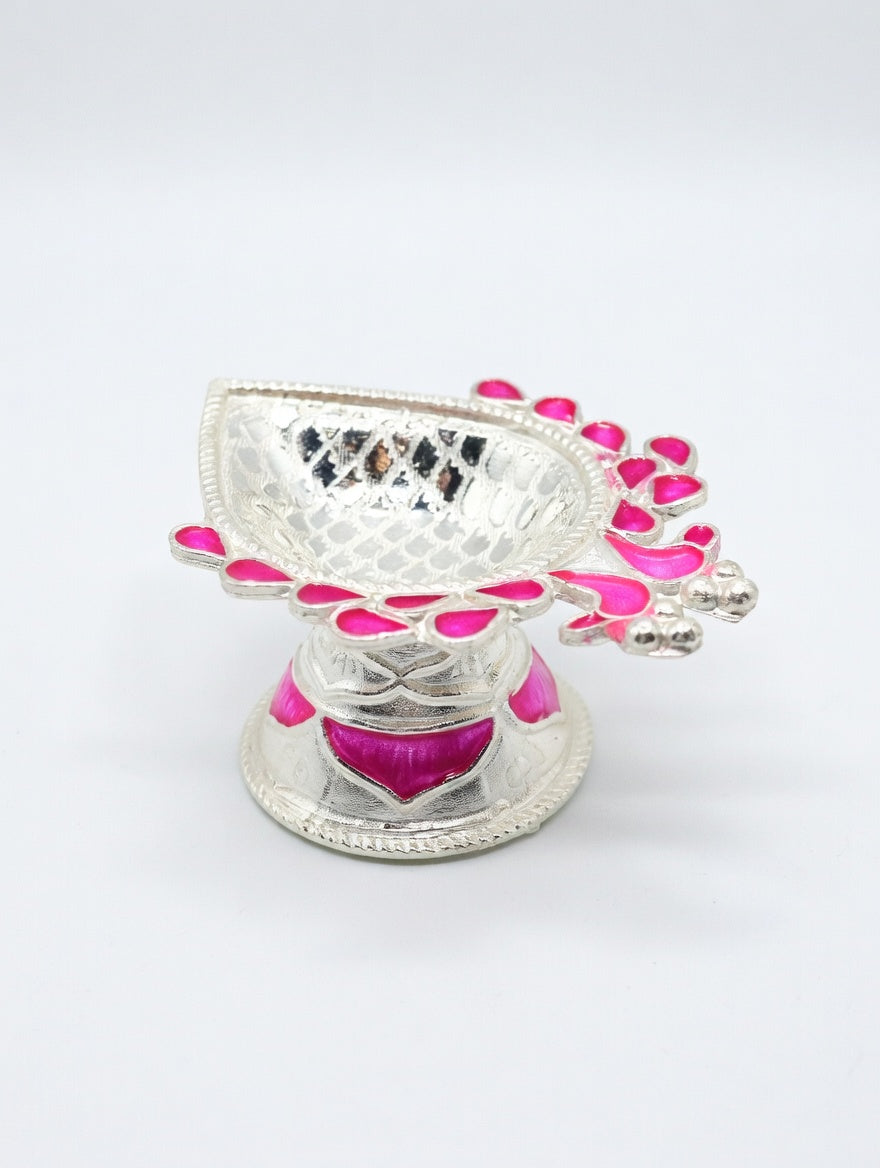 Decorative  Lamp-Designer silver Diya