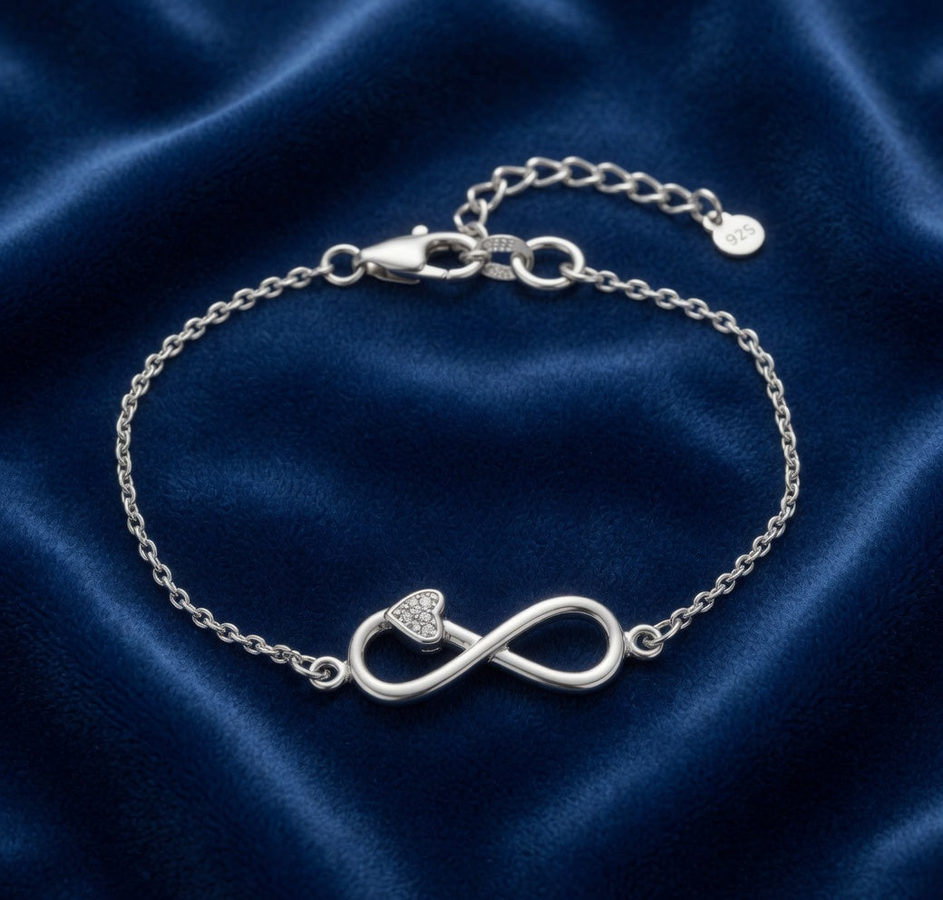 Silver Infinite Charm Bracelets for Ladies