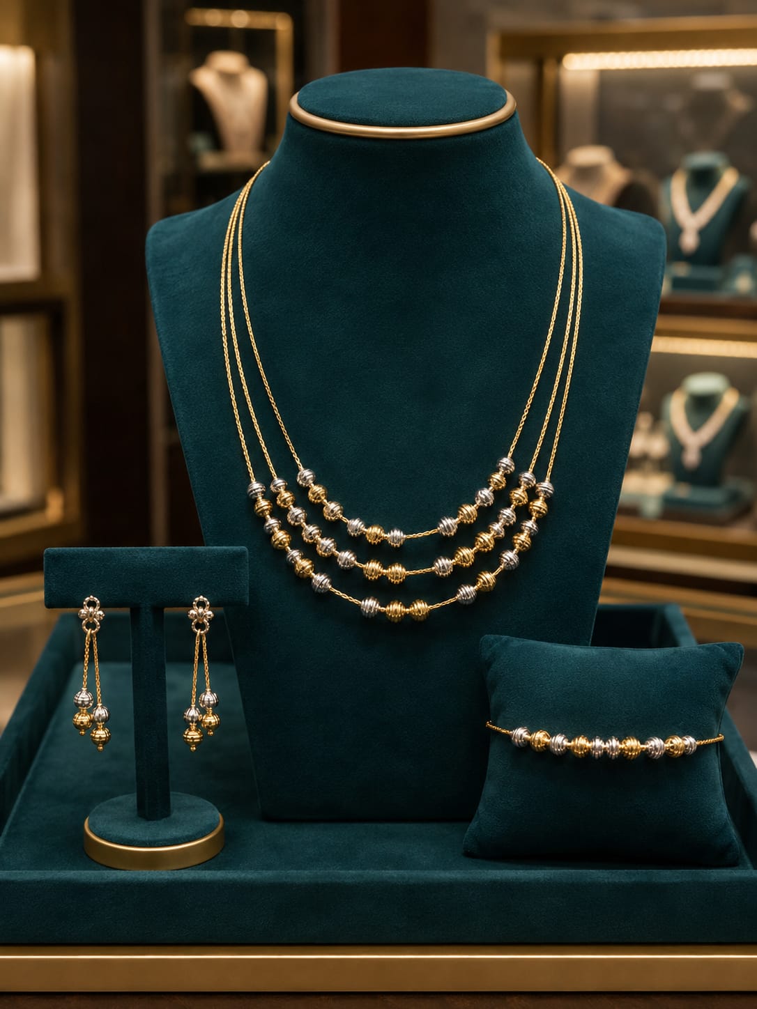 Elegant Beaded silver Necklace