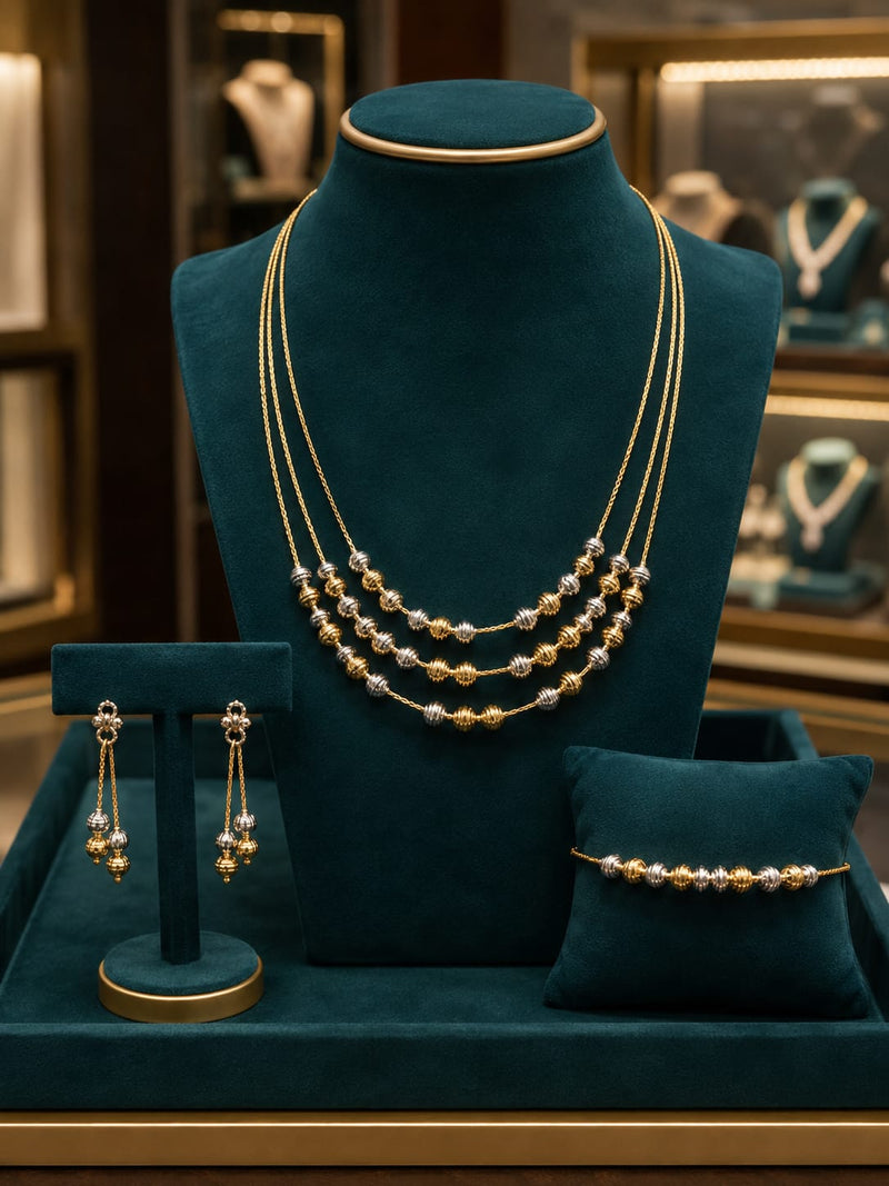 Elegant Beaded silver Necklace