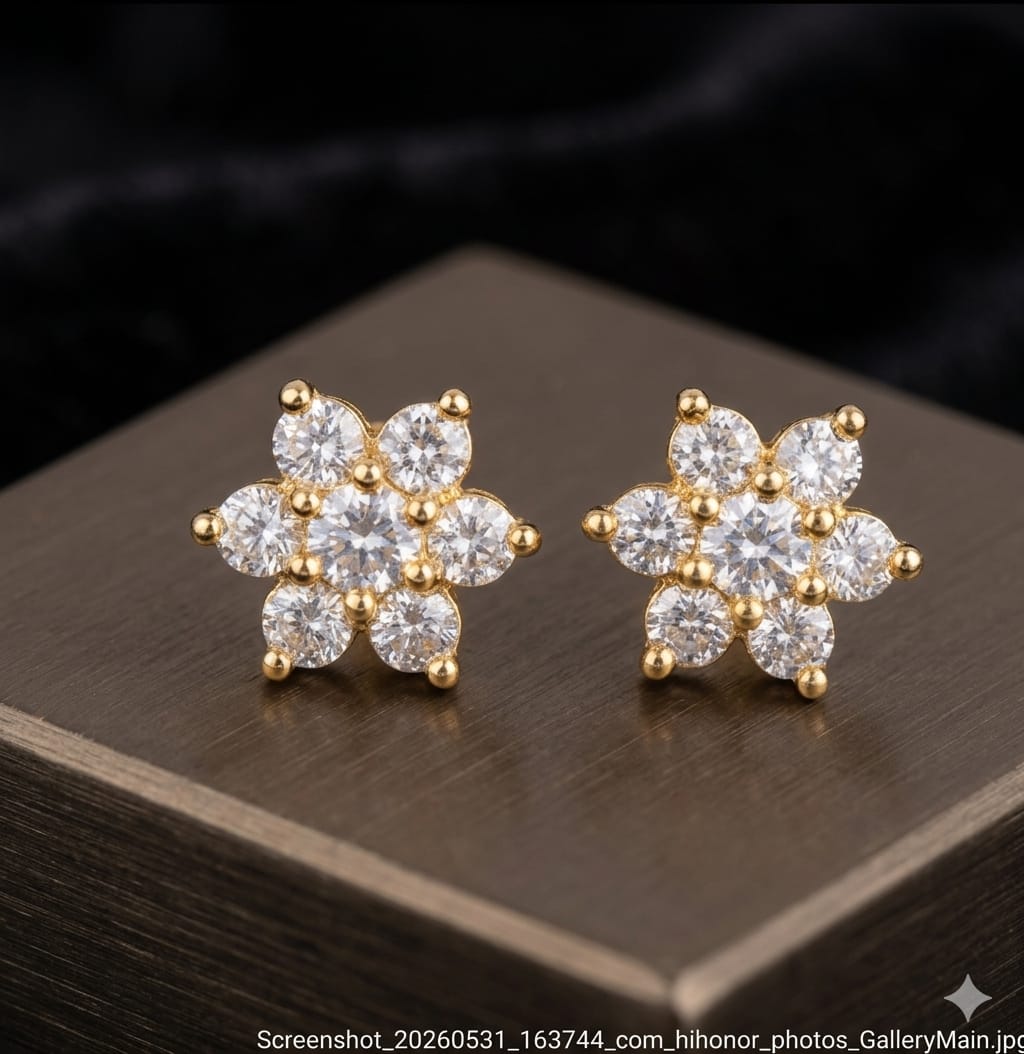 white stone Diamond style Silver Eaarings