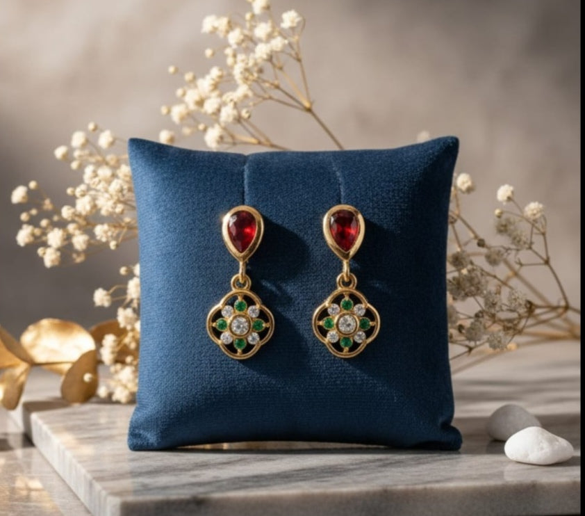 Trendy Gold plated Hanging Silver Eaarings