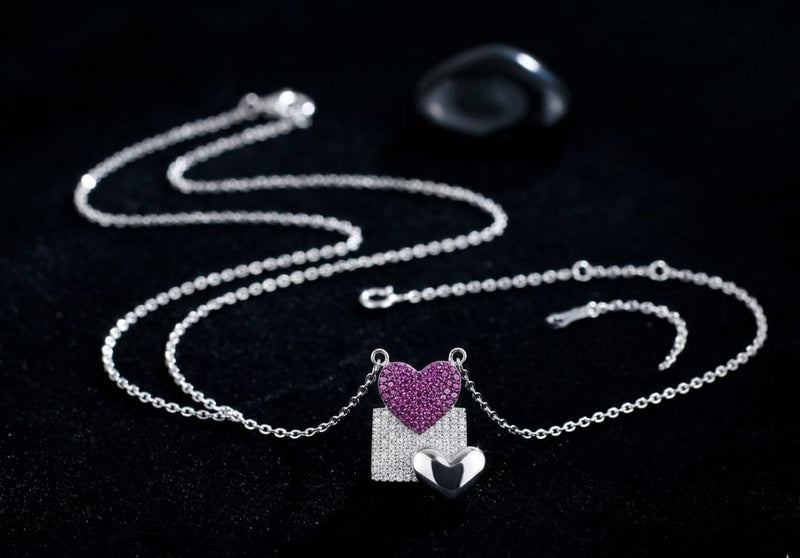 Heart pendant with silver chain