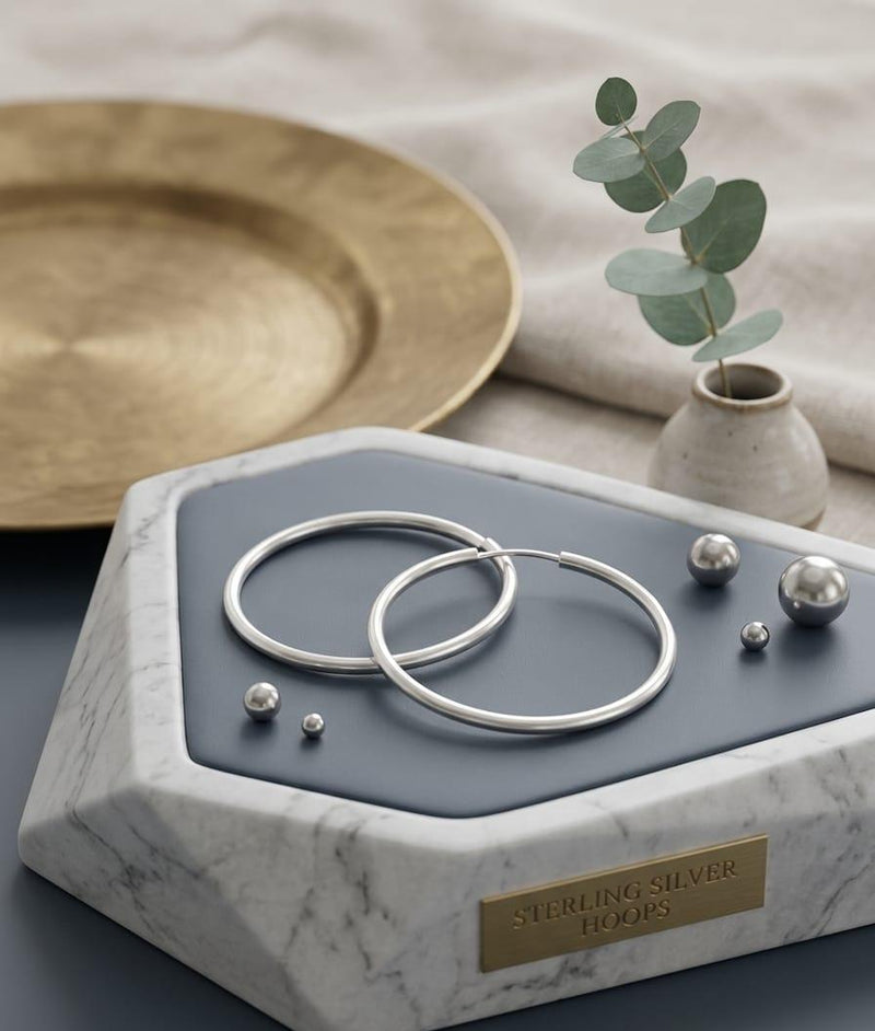 Silver Hoop Eaarings for women