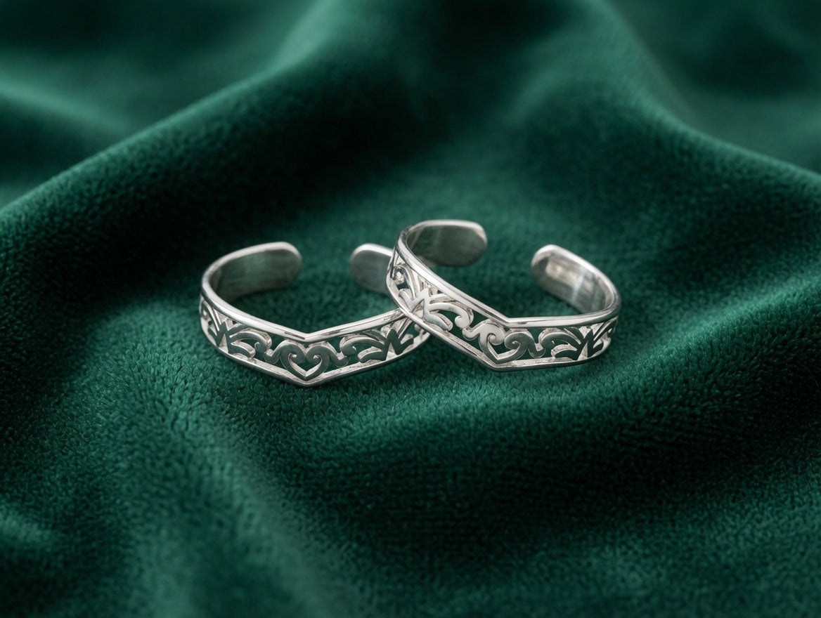 Silver Bloom Filigree Adjustable Toe Ring