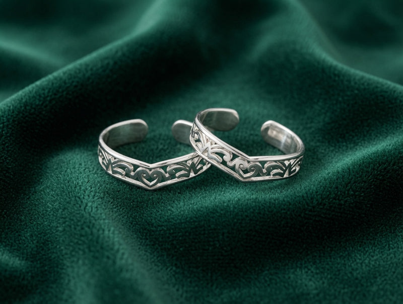Silver Bloom Filigree Adjustable Toe Ring