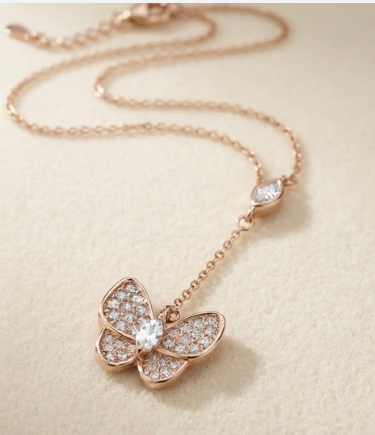 Rose Gold Butterfly Pendant