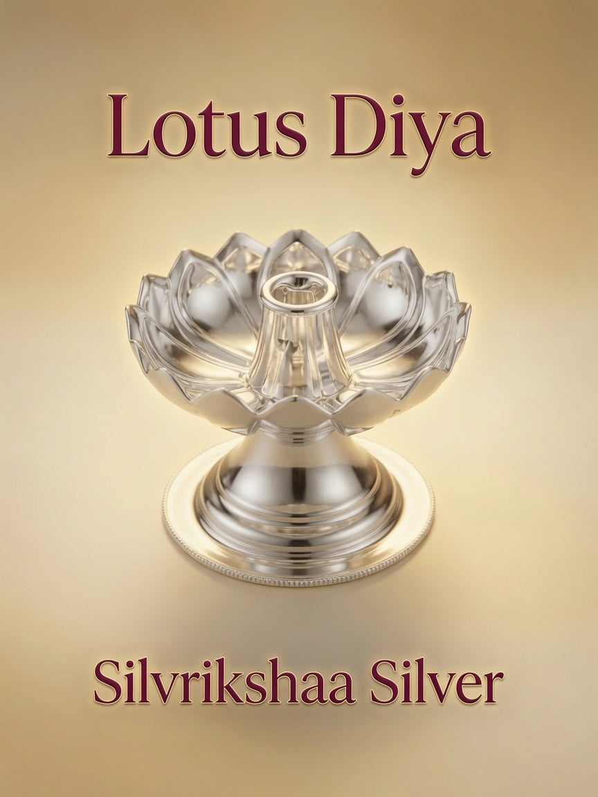 Divine Lotus Silver Diya