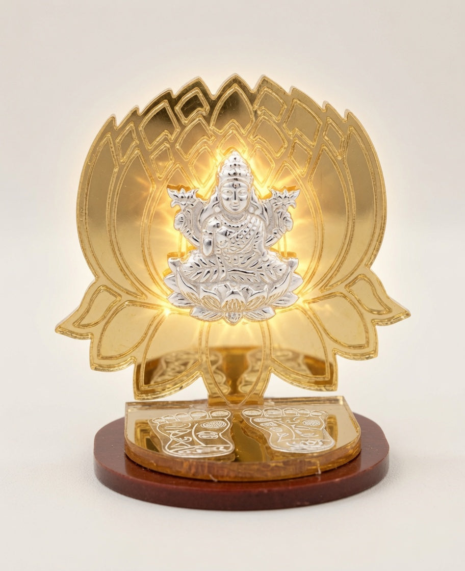 Lakshmi charan Paduka & silver idol set