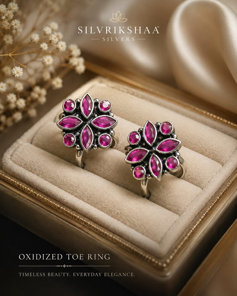 925 Sterling Silver Oxidised Toe Ring | Traditional Collection