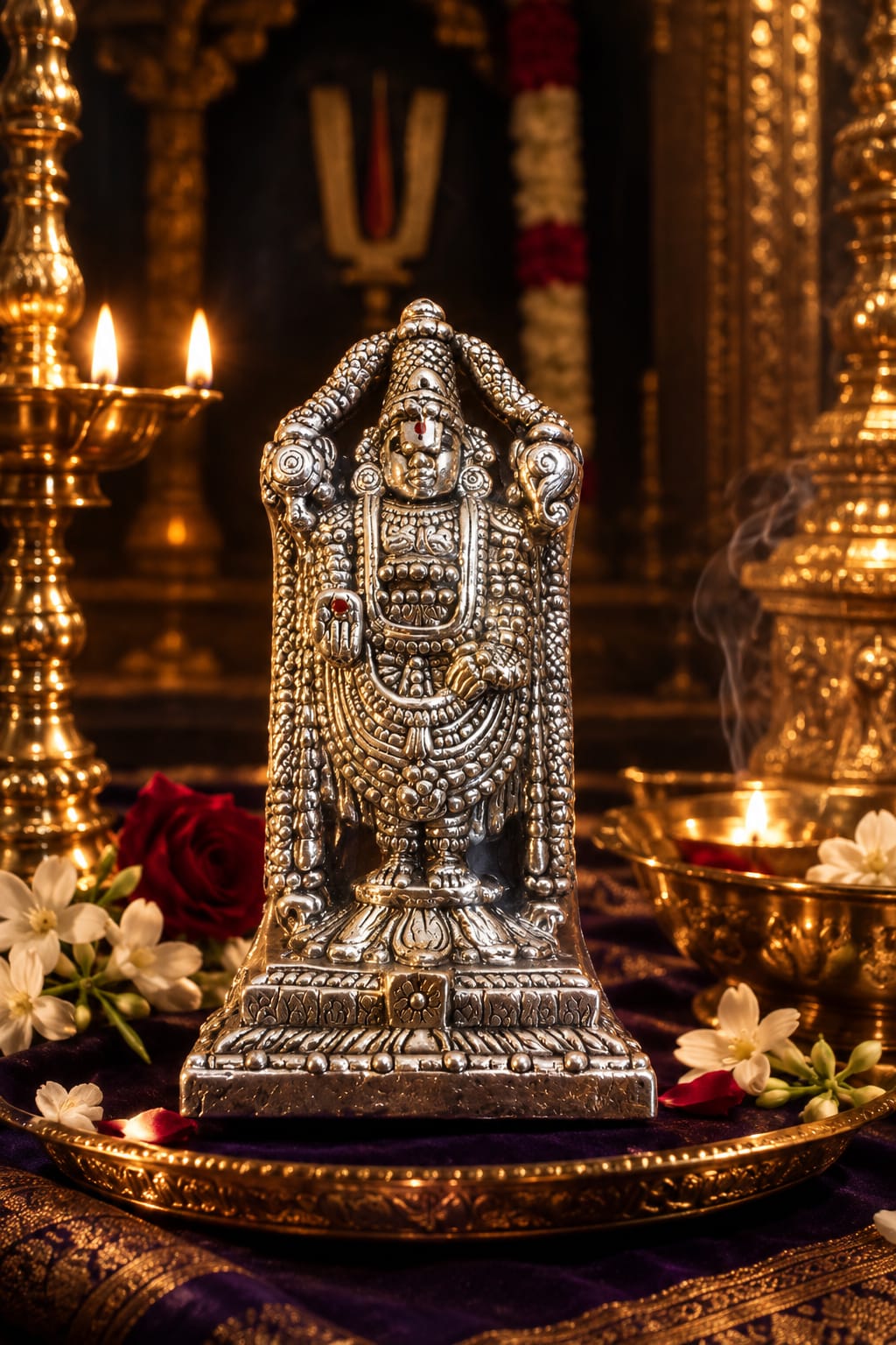 999 Pure Silver Lord Venkateshwara Idol | 16g Silver Balaji Idol