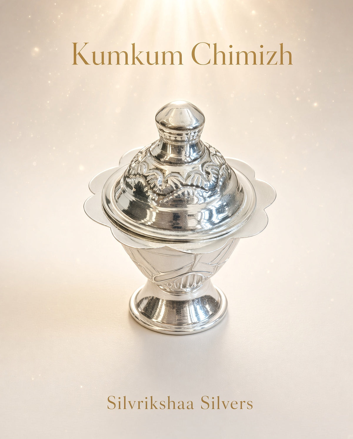 Traditional Silver Kumkum Chimizh 12g | Silver Kumkum Container for Pooja & Gifting