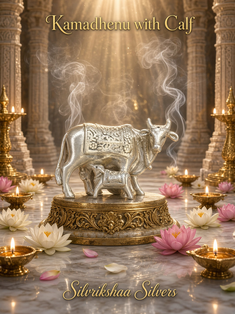 Kamadhenu with Calf 999 Silver Idol – 13 Grams