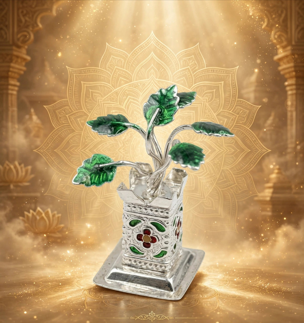 Silver Tulsi Plant – Auspicious Silver Pooja Décor