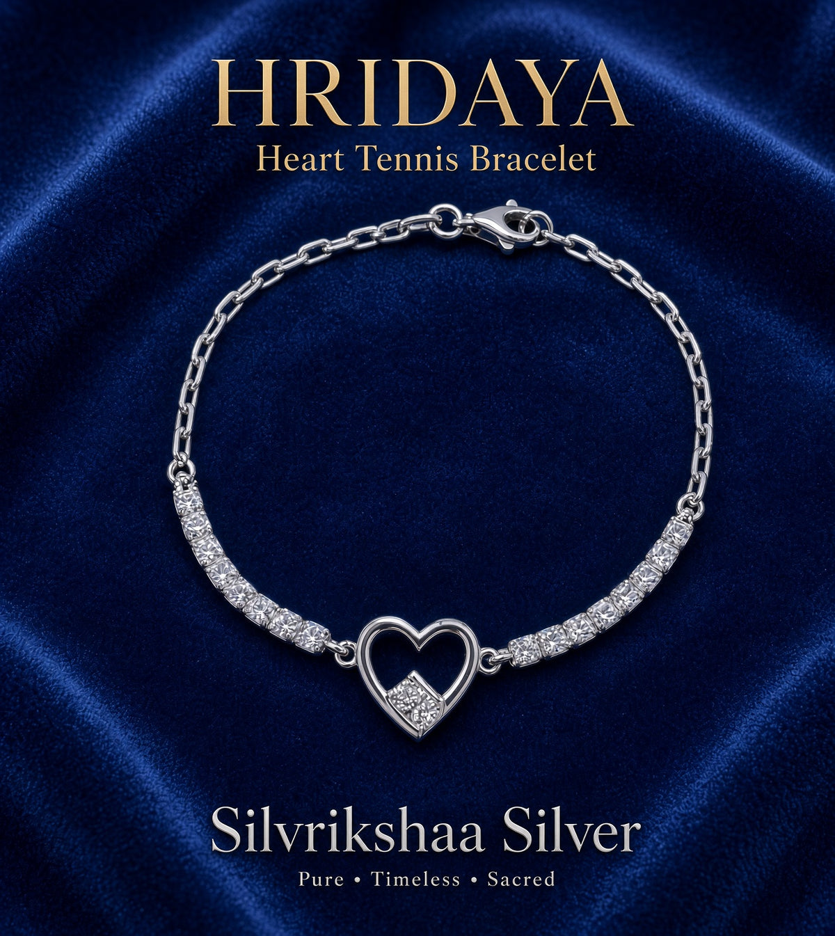 Hridaya Heart Tennis Bracelet for Women