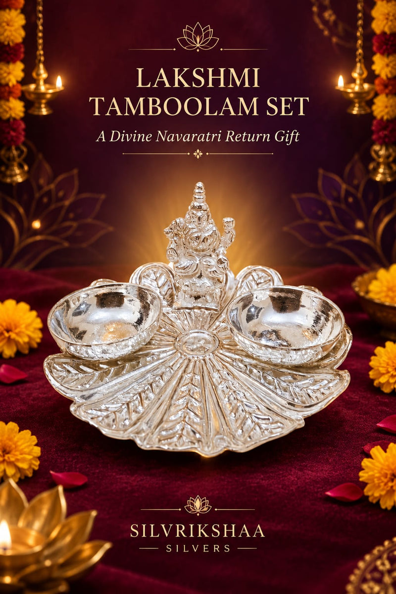 Lakshmi Silver Tamboolam Set | Traditional Silver Return Gift for Pooja & Weddings