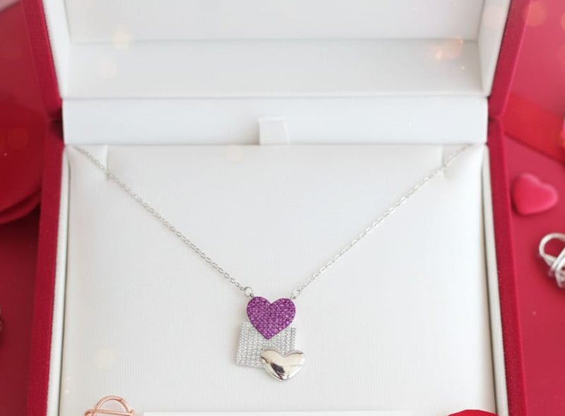 Heart pendant with silver chain