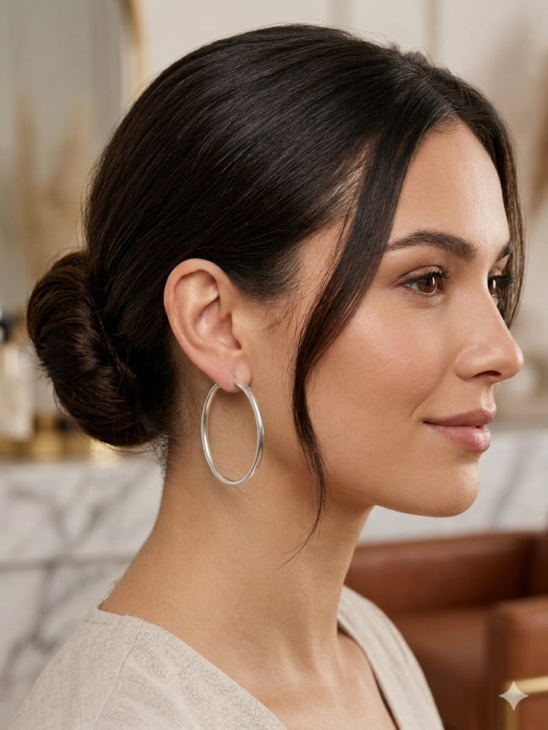 Silver Hoop Eaarings for women