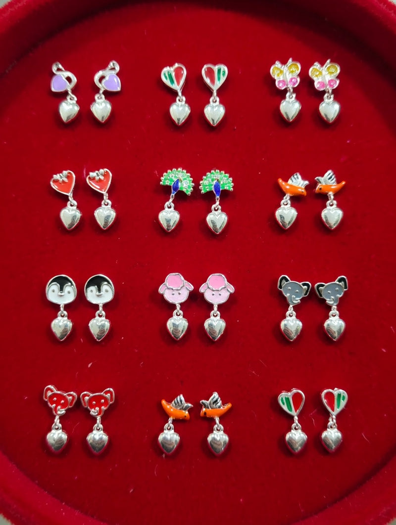 Kids Silver Earrings Set (Animal Characters)