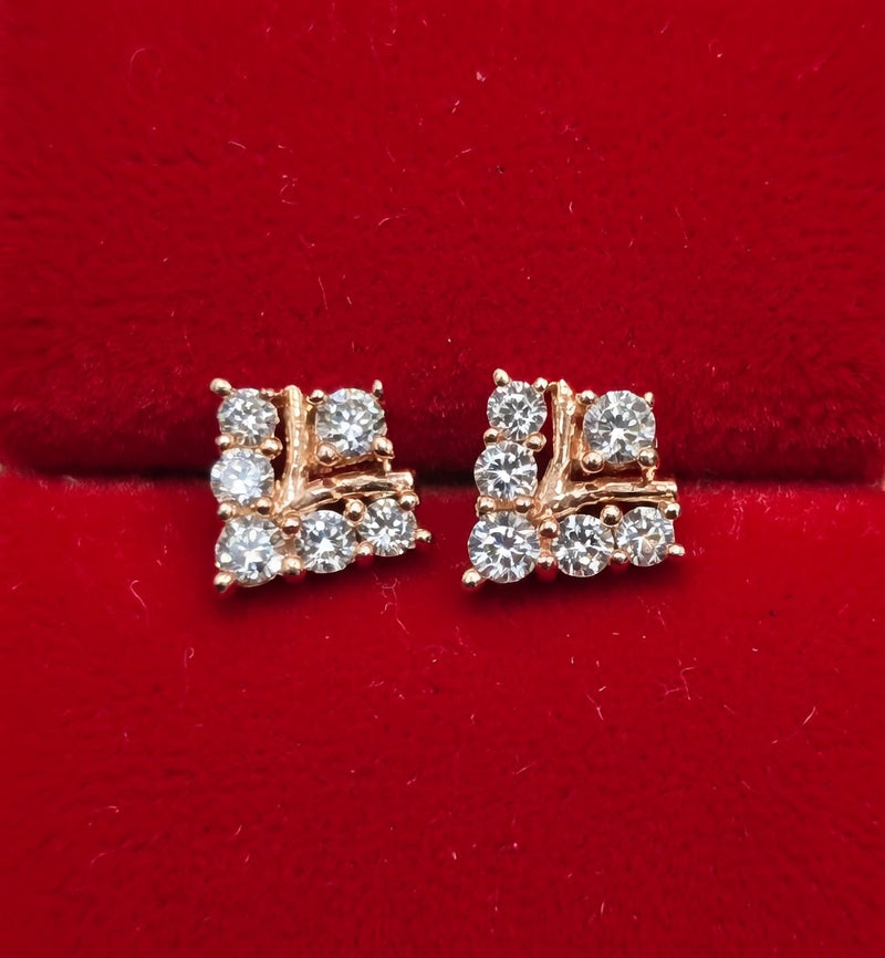 Rose Gold Flower Earrings