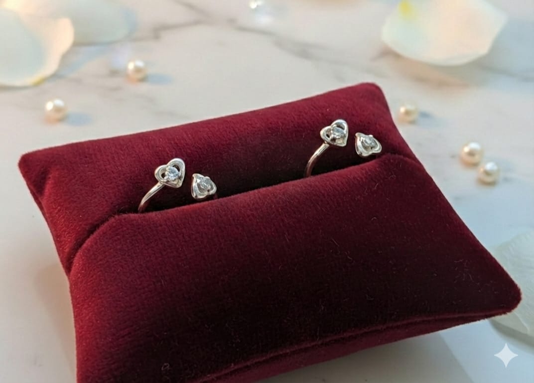 Heart Women Silver Toe Ring