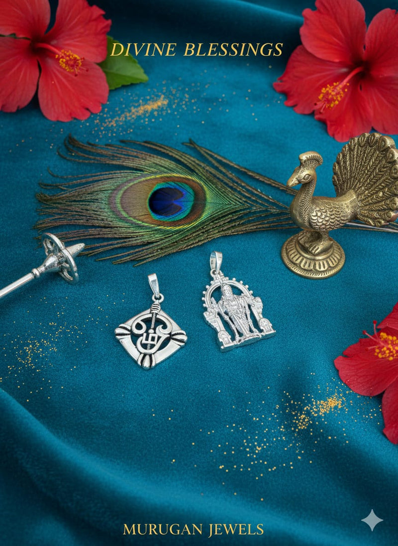 Murugan Silver Pendant - 7 gm