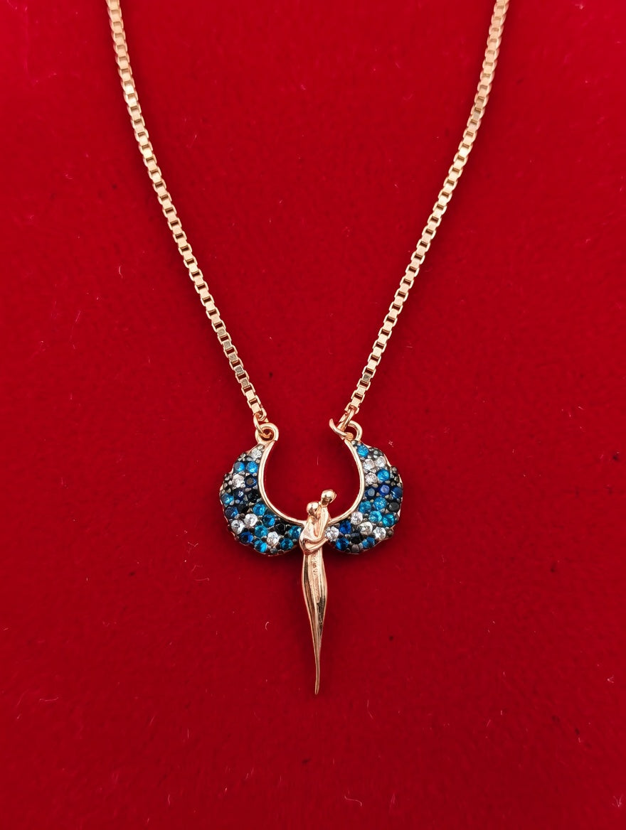 Silver Dance Rose Gold Pendant Chain