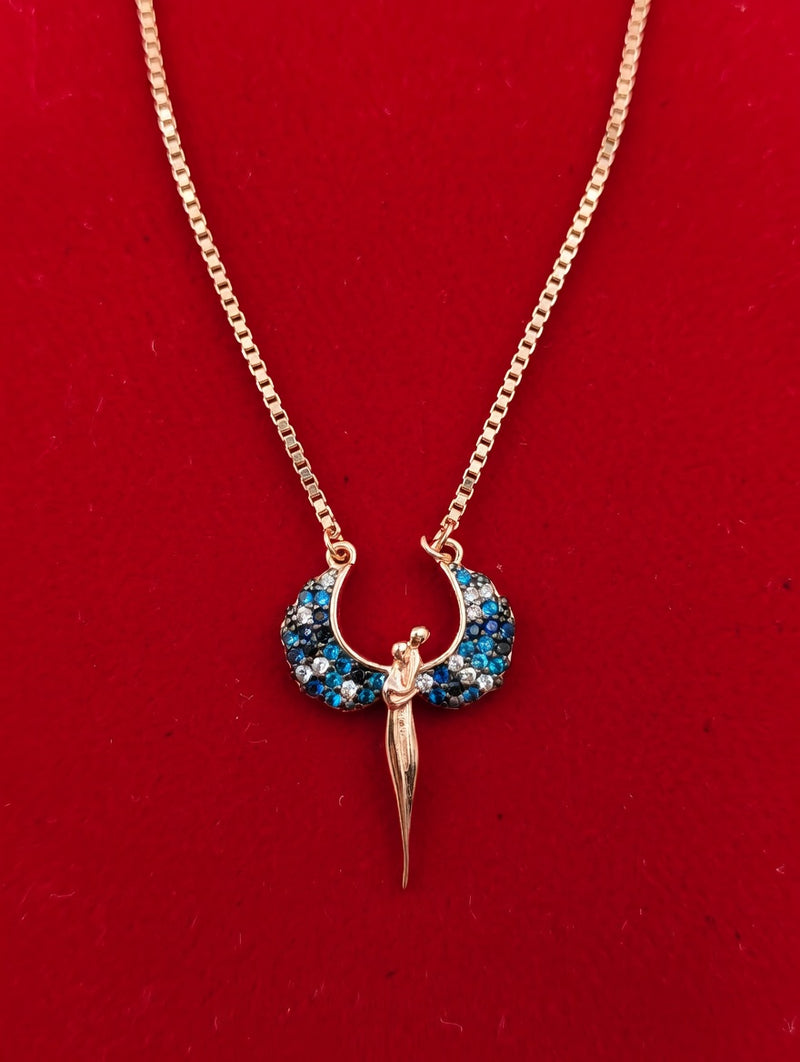 Silver Dance Rose Gold Pendant Chain