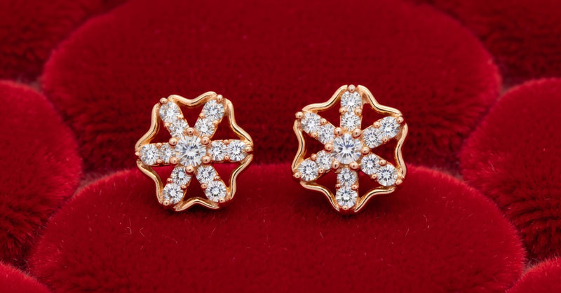 Rose Gold Flower Earrings